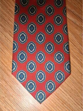 Valetino Italian Silk Tie Red Multicolor Italian Wide